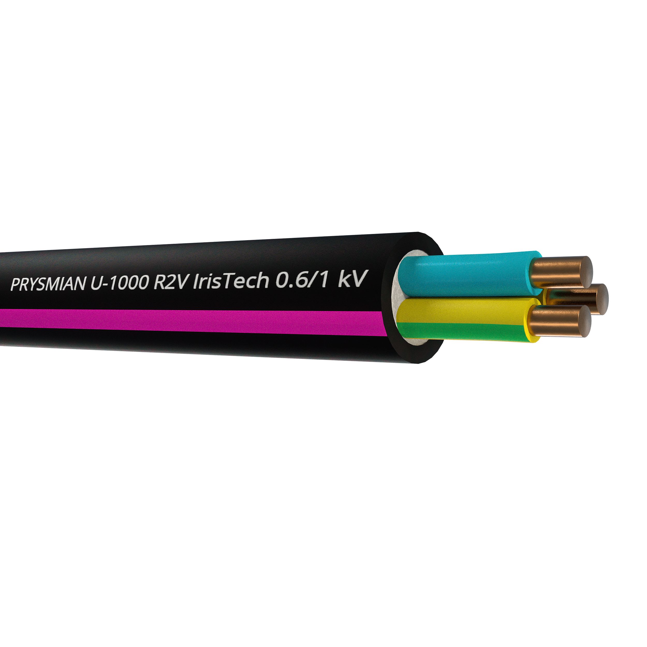 Cable industriel rigide U1000 R2V IrisTech 3G1,5*C50 Prysmian