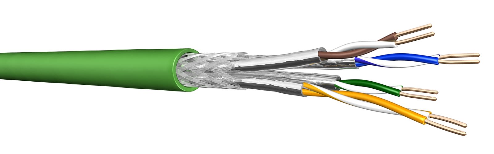 Prysmian Digital Solutions - câble cuivre 10G Cat7 S/FTP 4p exter gaine PUR Fca verte T1000m 60015299