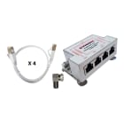 Evicom - Kit Répartiteur ULB 4 dir. F/RJ45 + 4 cordons RJ/RJ plats + conn.F coudé