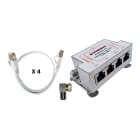 Evicom - Kit Répartiteur ULB 4 dir. F/RJ45 + 4 cordons RJ/RJ plats + conn.F coudé