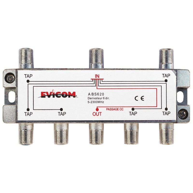 Evicom - Dérivateur 5 - 2 300 MHz 6 sorties  -20 dB