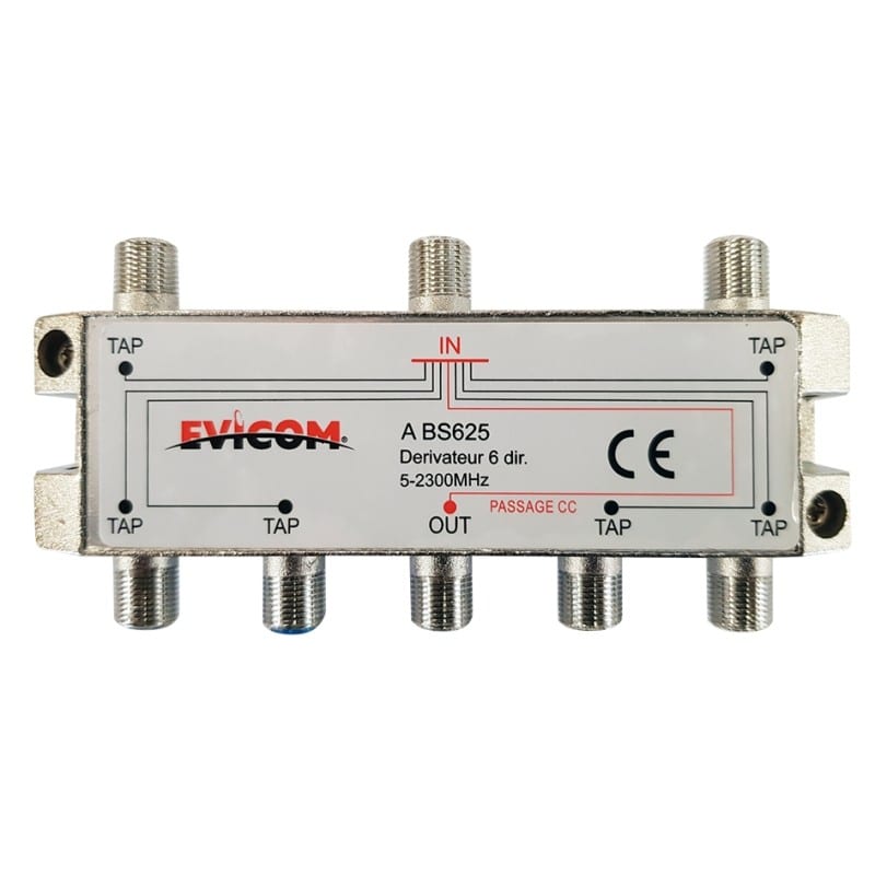 Evicom - Dérivateur 5 - 2 300 MHz 6 sorties -25 dB