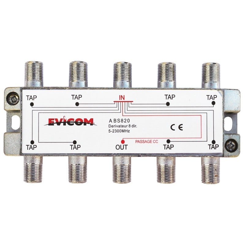 Evicom - Dérivateur 5 - 2 300 MHz 8 sorties  -20 dB