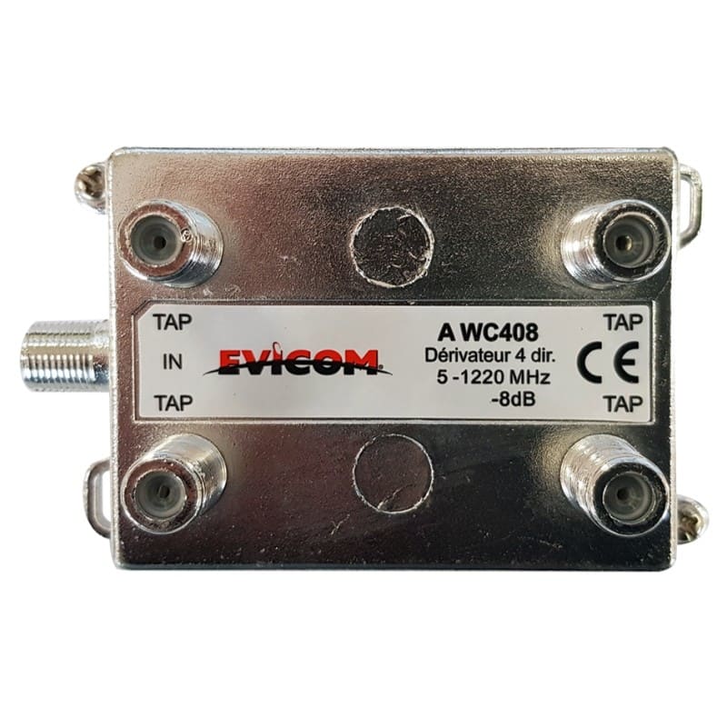 Evicom - Dérivateur terminal  5 - 1 220 MHz 4 sorties  -8 dB