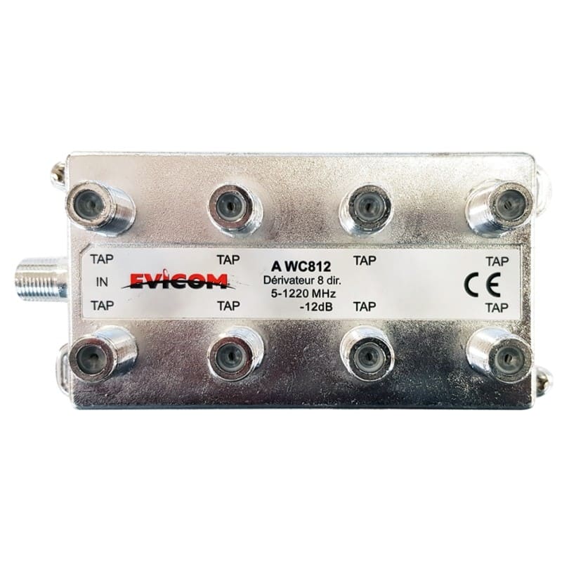 Evicom - Dérivateur terminal  5 - 1 220 MHz 8 sorties  -12 dB