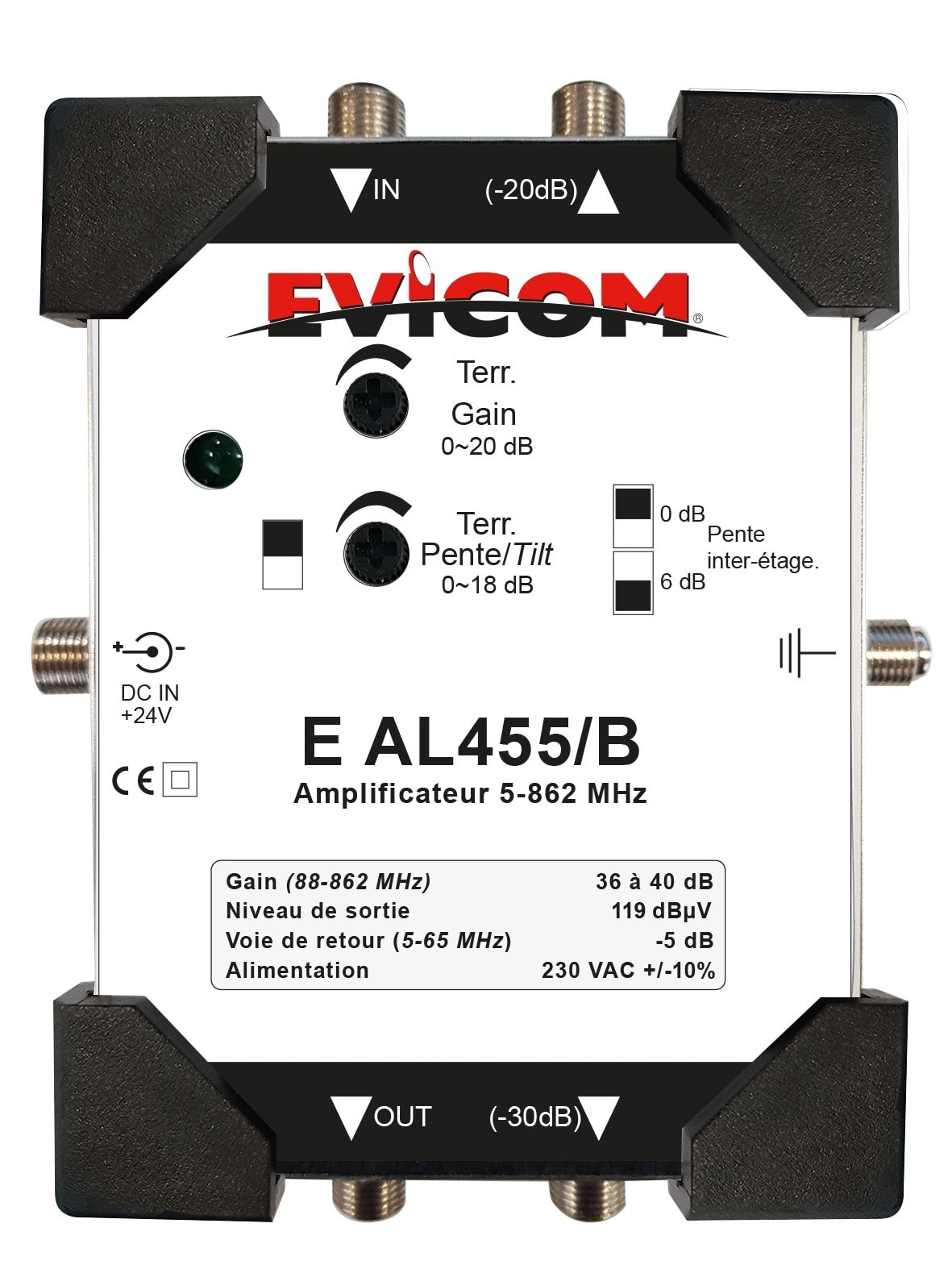 Evicom - Amplificateur C3 pied de colonne, connectique F