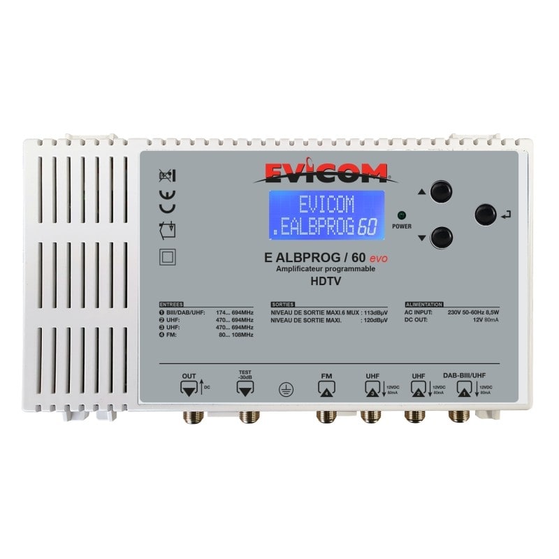 Evicom - Amplificateur 60 dB programmable 32 canaux à très haute sélectivité