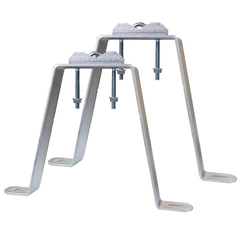 Evicom - Fixation murale en M avec déport de 25 cm (Zinc bichromaté)