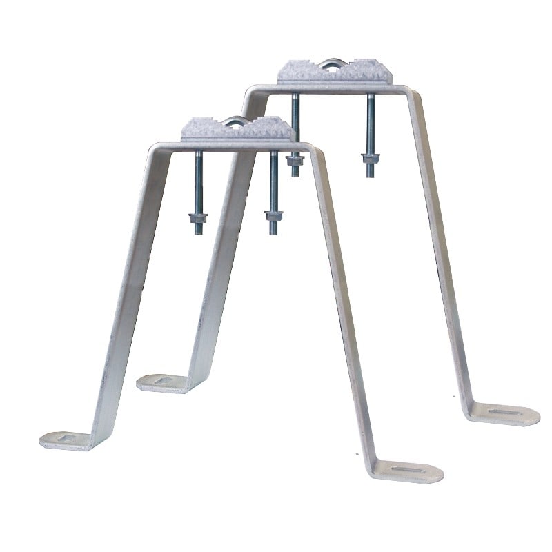 Evicom - Fixation murale en M avec déport de 45 cm (Zinc bichromaté)