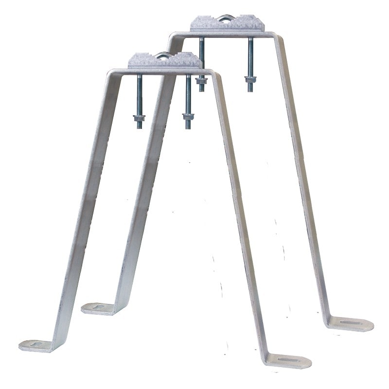 Evicom - Fixation murale en M avec déport de 55 cm (Zinc bichromaté)