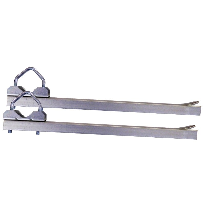 Evicom - Deux Pattes à scellement pour mâts de 30 à 50 mm (Zinc bichromaté)
