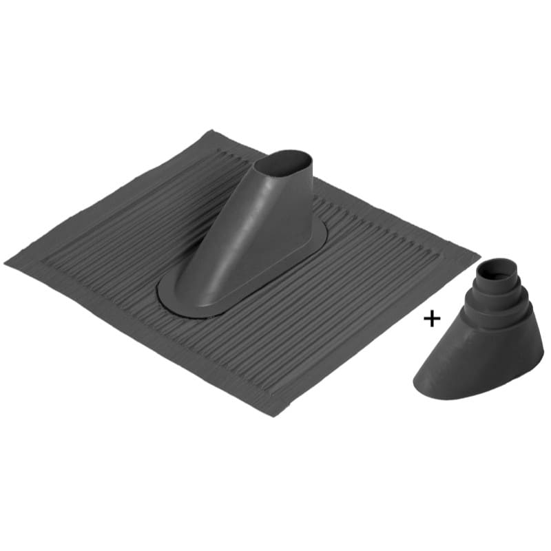 Evicom - Tuile aluminium couleur noire + cône d'étancheité