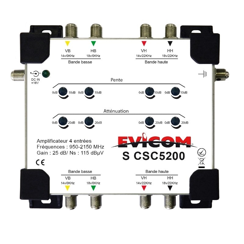 Evicom - Amplificateur de tête pour cascadable 4 polarisations