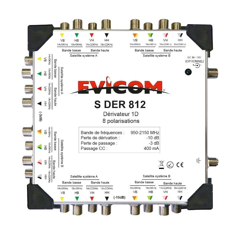 Evicom - Dérivateur asymétrique pour commutation 8 x 8 BIS