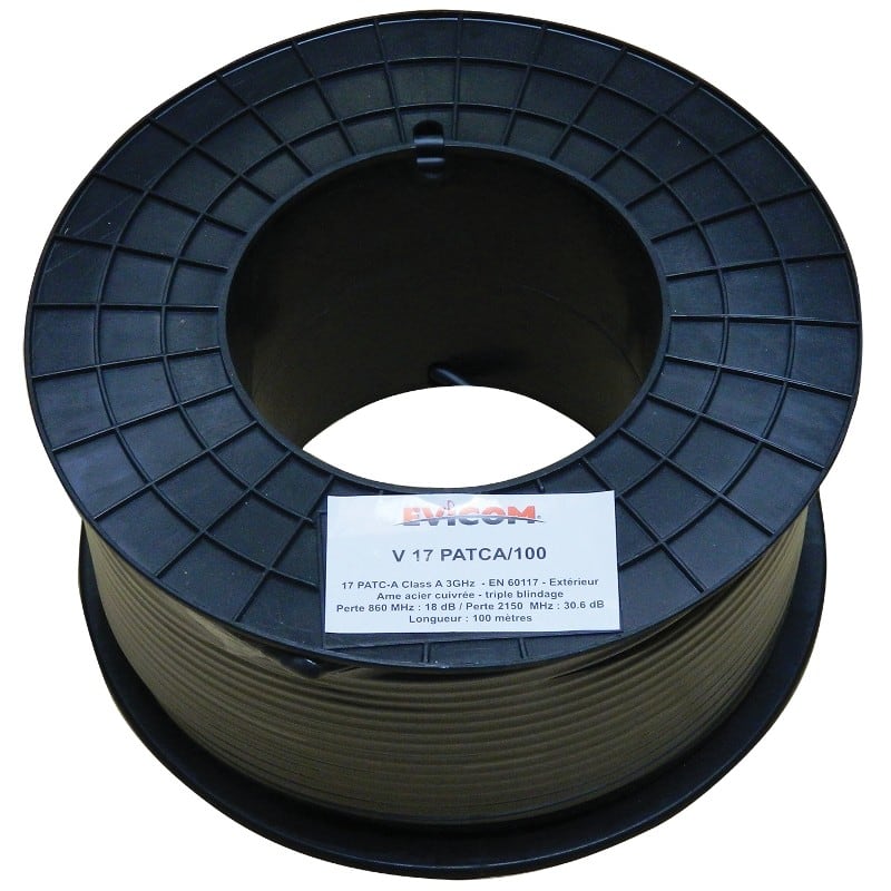 Evicom - Câble de distribution PE noir 6.8 mm classe A  en 100 m