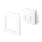 Unex - Plastron droit 2 RJ45 blanc RAL9010 80 U24X