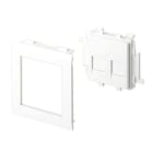 Unex - Plastron droit 2 RJ45 blanc RAL9010 80 U24X