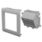 Unex - Plastron incliné 2 RJ45 couleur alu 65 U24X