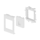 Unex - Plastron droit 1 RJ45 blanc RAL9010 80 U24X