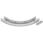 Unex - Coude plat 90° 85x200 R600 gris RAL7035 U23X - Livré avec 4 pièces de jonction