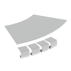 Unex - Couvercle coude plat 45° L200 R300 gris RAL7035 U23X