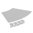 Unex - Couvercle coude plat 45° L300 R300 gris RAL7035 U23X