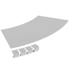 Unex - Couvercle coude plat 45° L300 R600 gris RAL7035 U23X