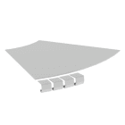Unex - Couvercle coude plat 45° L400 R300 gris RAL7035 U23X