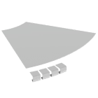 Unex - Couvercle coude plat 45° L500 R300 gris RAL7035 U23X
