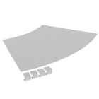 Unex - Couvercle coude plat 45° L500 R600 gris RAL7035 U23X