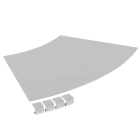 Unex - Couvercle coude plat 45° L500 R600 gris RAL7035 U23X