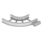 Unex - Coude plat 90° 135x500 R300 gris RAL7035 U23X - Livré avec 4 pièces de jonction