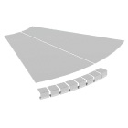 Unex - Couvercle coude plat 45° L600 R300 gris RAL7035 U23X