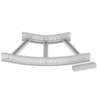 Unex - Coude plat 45° 85x600 R300 gris RAL7035 U23X - Livré avec 4 pièces de jonction