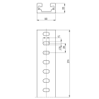 Unex - Rail isolant gris RAL7038 50x50x2000 U48X sans halogènes