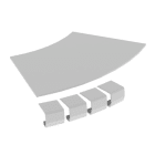 Unex - Couvercle coude plat 45° L200 R300 gris RAL7035 U23X