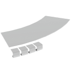 Unex - Couvercle coude plat 45° L200 R600 gris RAL7035 U23X