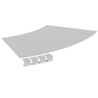 Unex - Couvercle coude plat 45° L400 R600 gris RAL7035 U23X