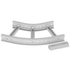 Unex - Coude plat 45° 85x400 R300 gris RAL7035 U23X - Livré avec 4 pièces de jonction