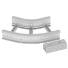 Unex - Coude plat 45° 135x400 R300 gris RAL7035 U23X - Livré avec 4 pièces de jonction