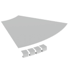 Unex - Couvercle coude plat 45° L500 R300 gris RAL7035 U23X