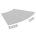 Unex - Couvercle coude plat 45° L600 R600 gris RAL7035 U23X