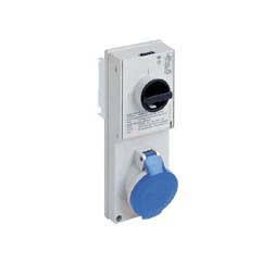 Ilme - Prise ver 220V 16A 2P+T IP44 thermoplastique + sup. fus.
