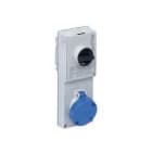 Ilme - Prise ver 220V 16A 2P+T IP55 thermoplastique + sup. fus.