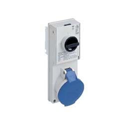 Ilme - Prise ver 250V 32A 2P+TIP44 thermoplastique + sup. fus.