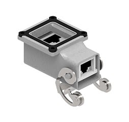 Ilme - Embase Encatrée Coudée RJ45 Femelle-Femelle Cat 5 - Levier Inox