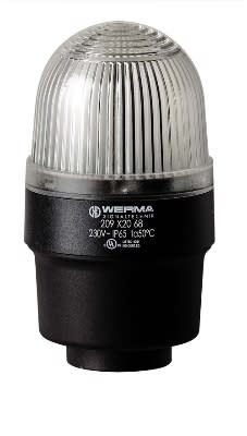 WERMA - Feu flash xenon - Serie 209 - 115VAC - Blanc - Montage sur tube