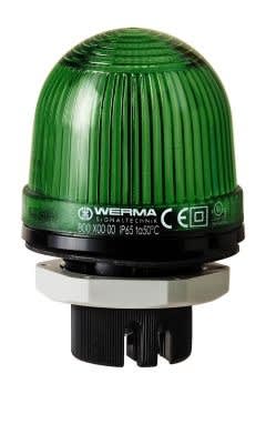 WERMA - Feu flash - Serie 802 - 24VDC - Vert - Montage encastre