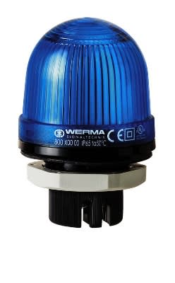 WERMA - Feu flash - Serie 802 - 24VDC - Bleu - Montage encastre