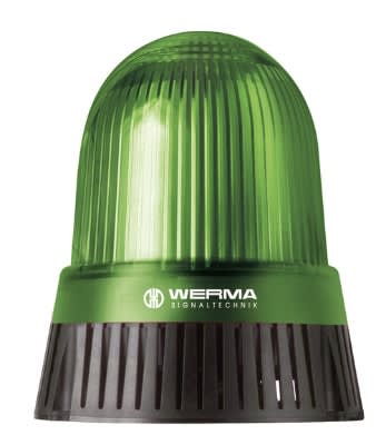 WERMA - Combiné Feu fixe & Sirène 108dB - Série 430 - 10-48VAC/DC - Vert Montage à plat